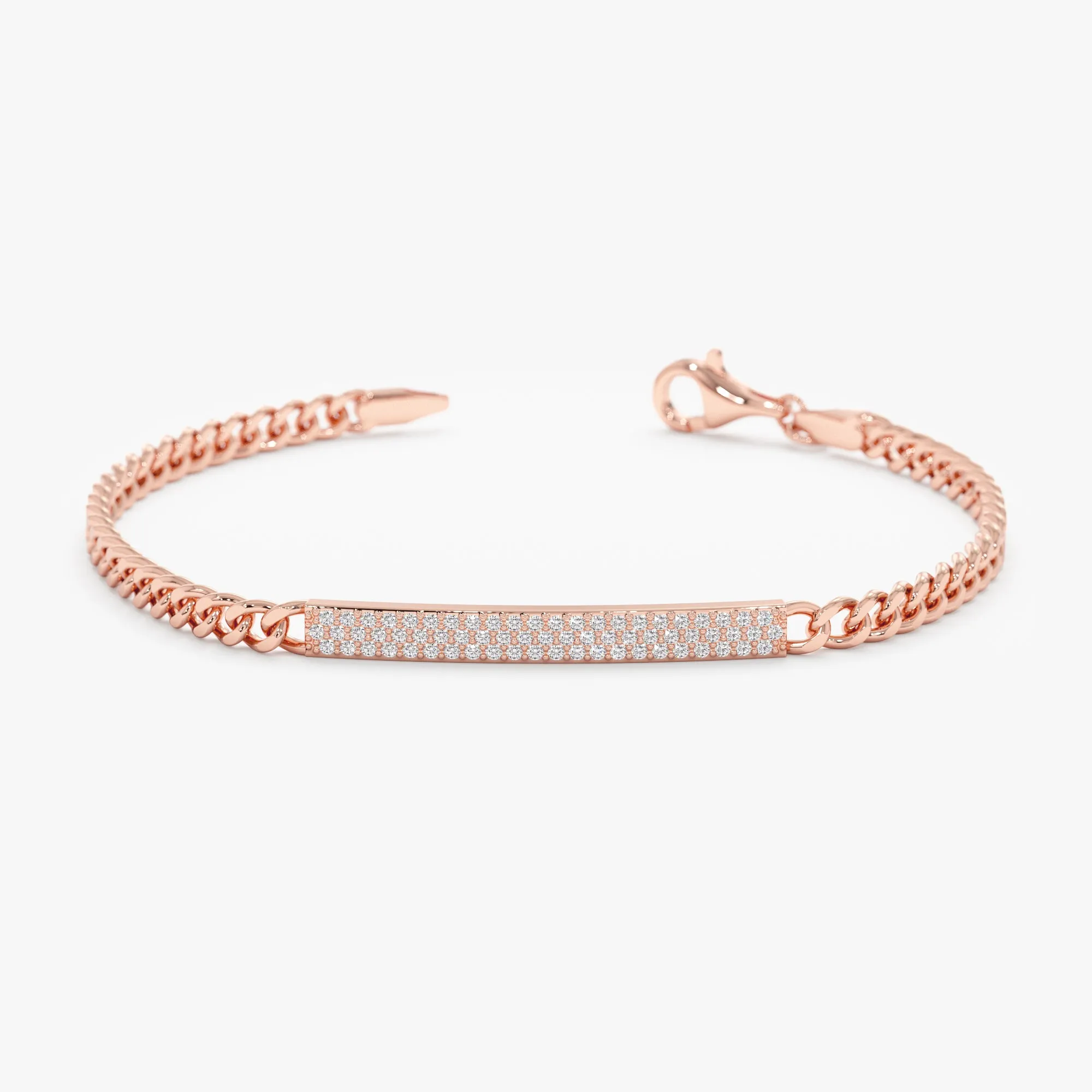 Diamond ID Cuban Chain Bracelet, Samantha SARAHELISE