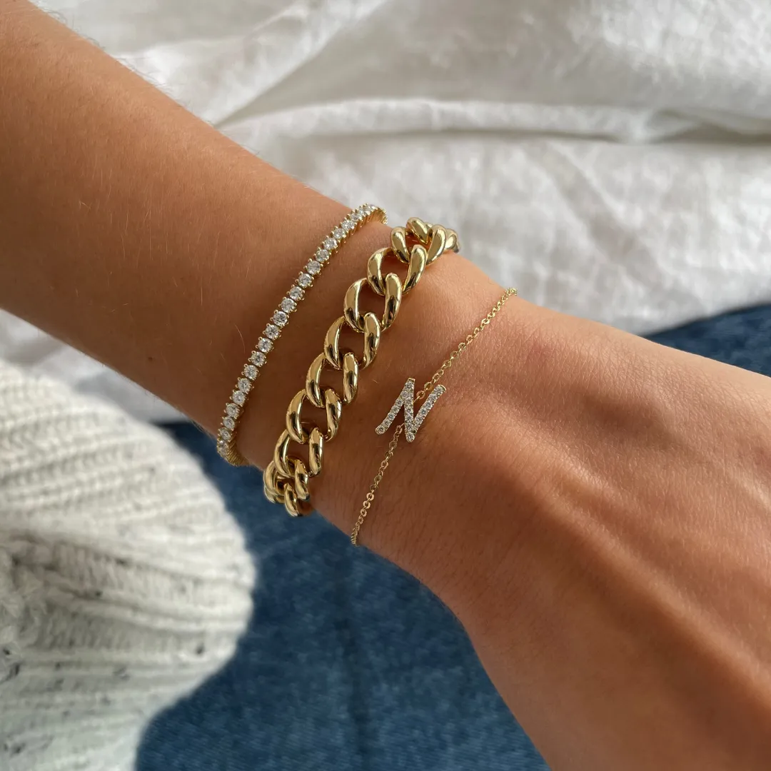 DIAMOND INITIAL BRACELET Anita Ko