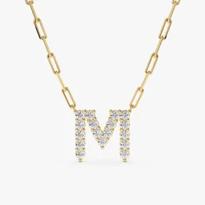 Diamond Initial Paperclip Necklace, Marissa SARAHELISE