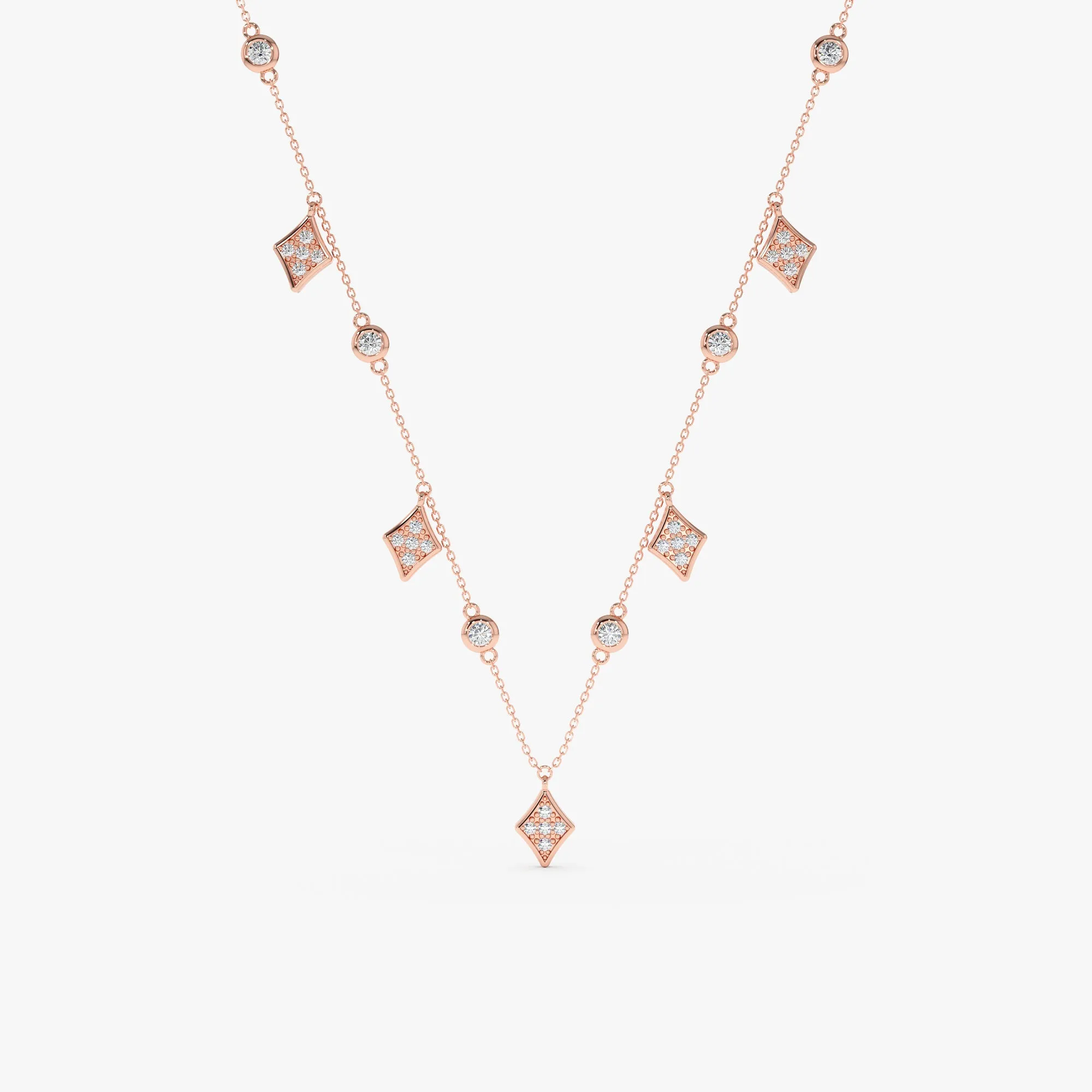 Diamond Kite Charm Necklace, Adalee SARAHELISE