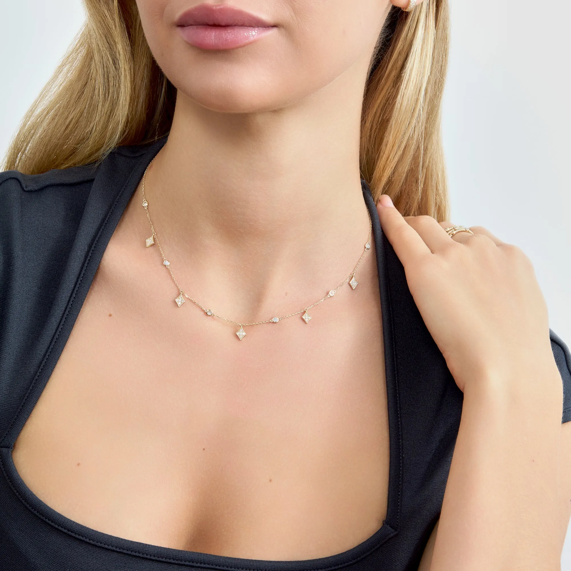Diamond Kite Charm Necklace, Adalee SARAHELISE