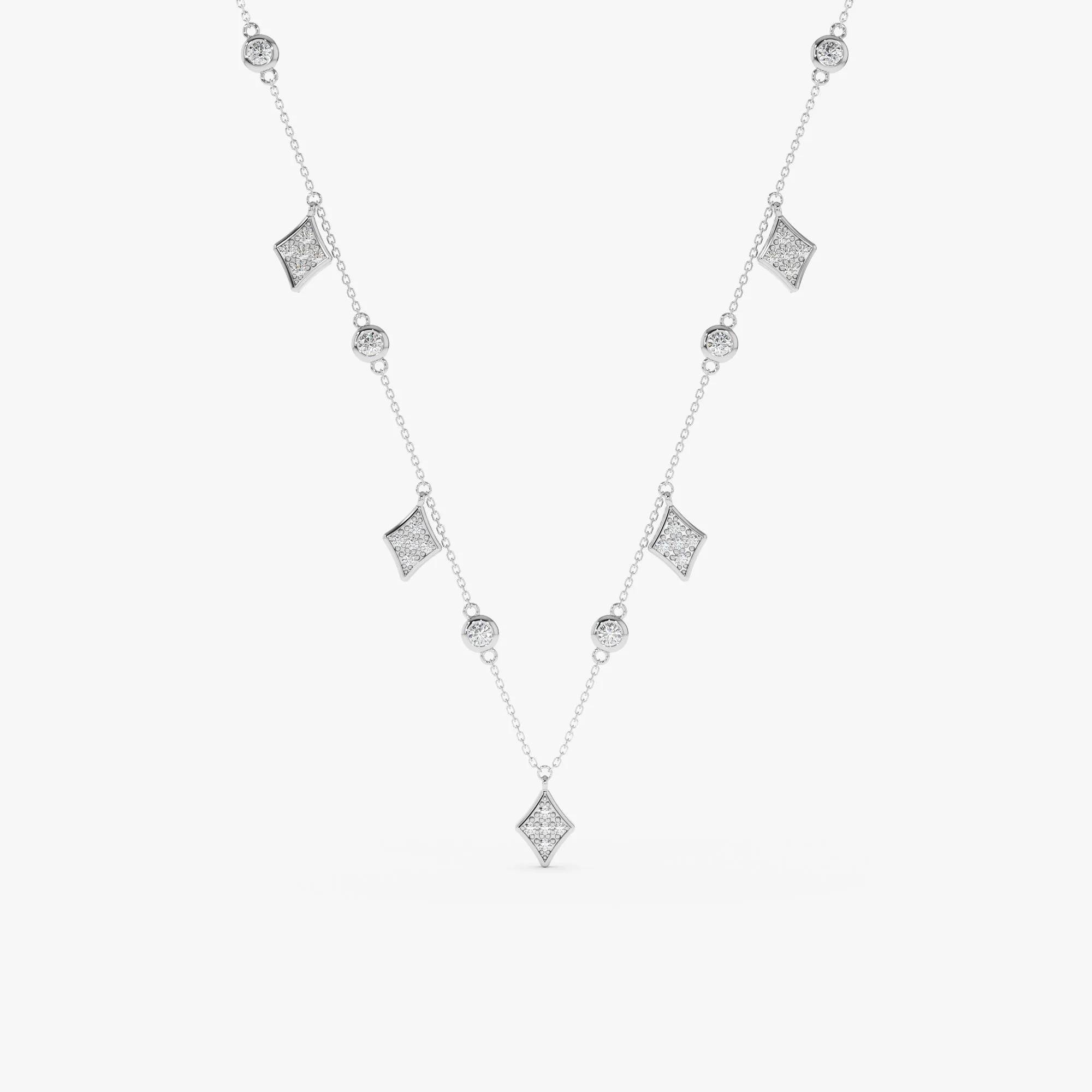 Diamond Kite Charm Necklace, Adalee SARAHELISE