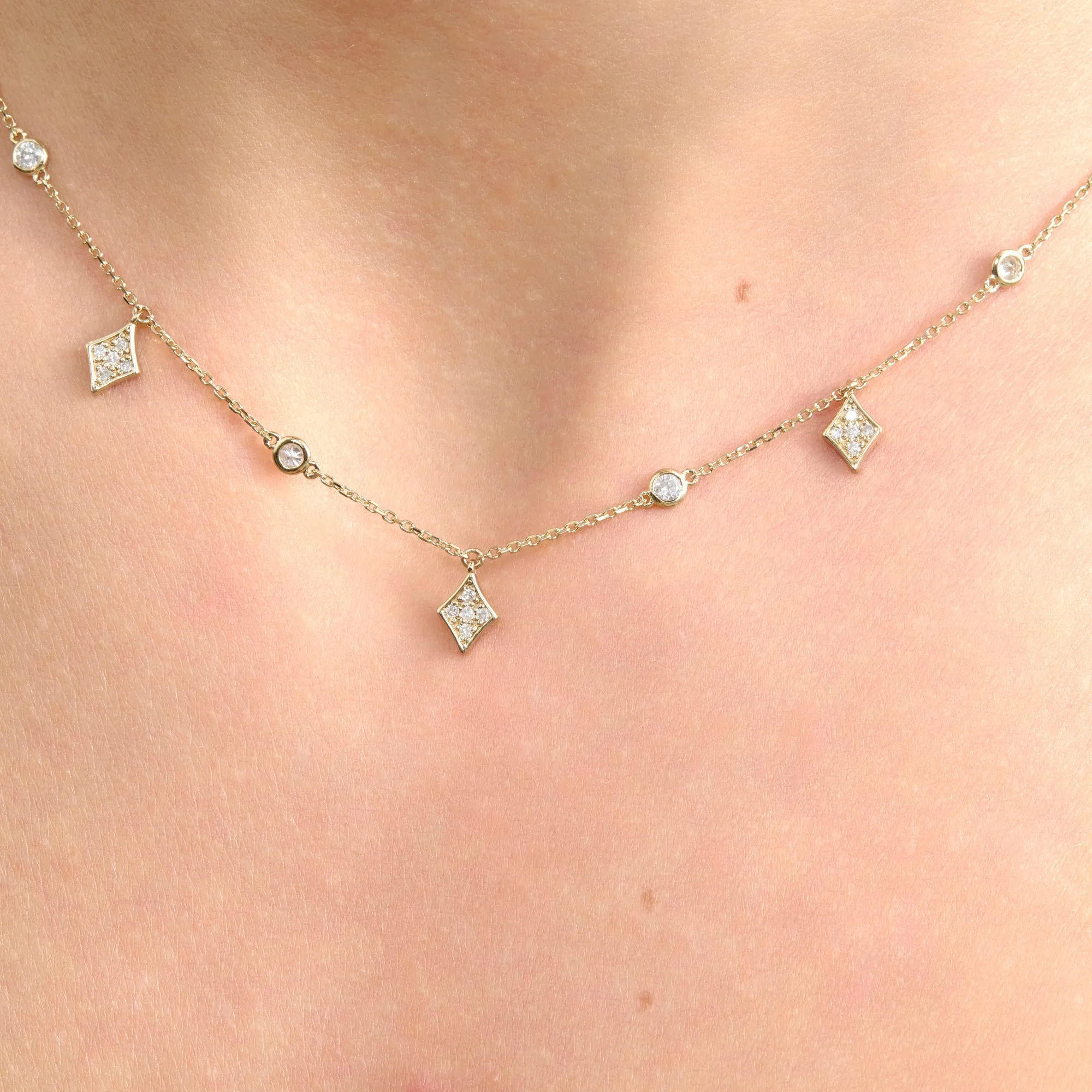 Diamond Kite Charm Necklace, Adalee SARAHELISE