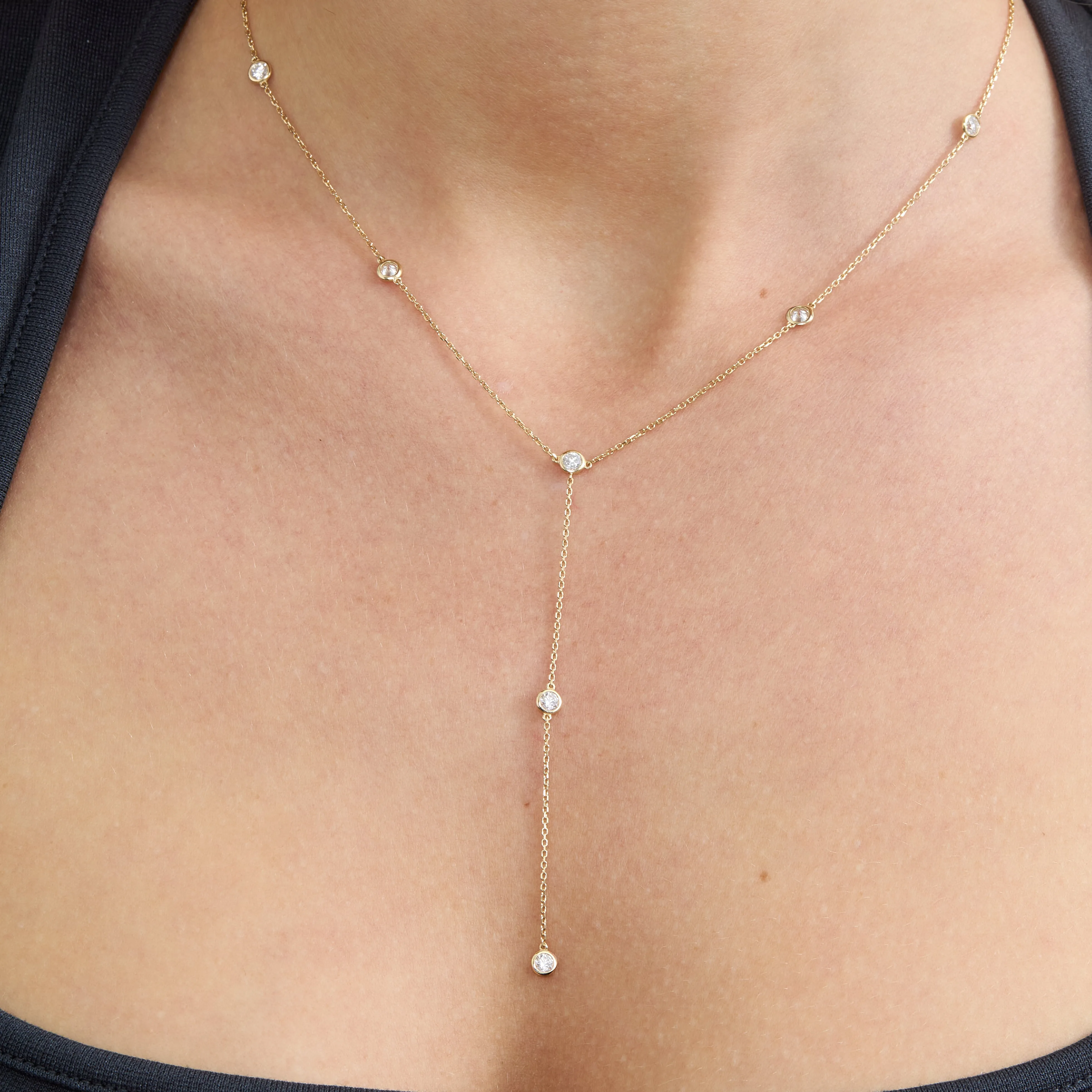 Diamond Lariat Necklace, Zafir SARAHELISE
