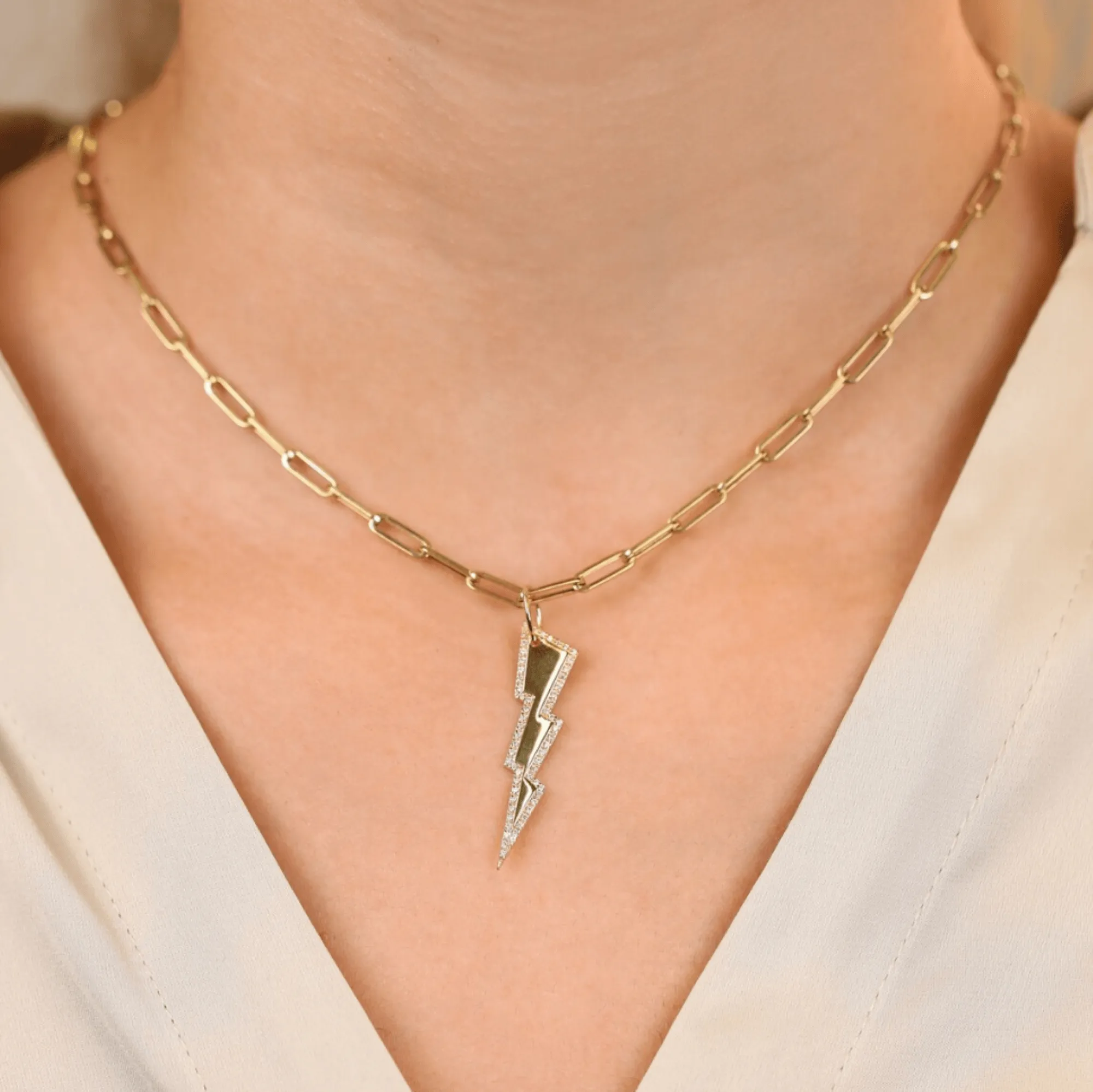 Diamond Lightning Bolt Charm, Electra SARAHELISE