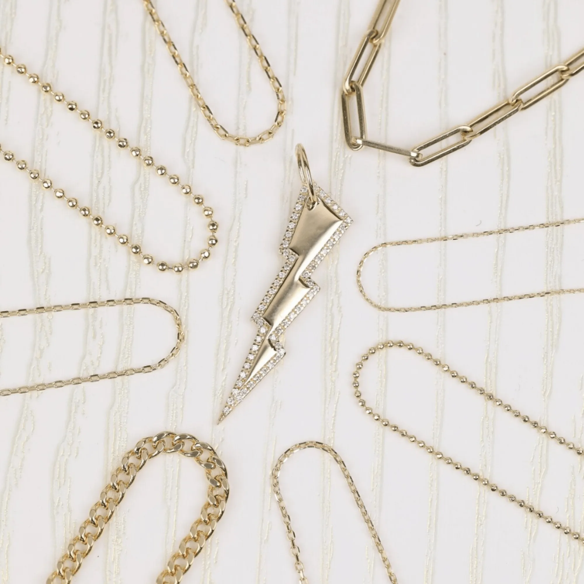 Diamond Lightning Bolt Charm, Electra SARAHELISE