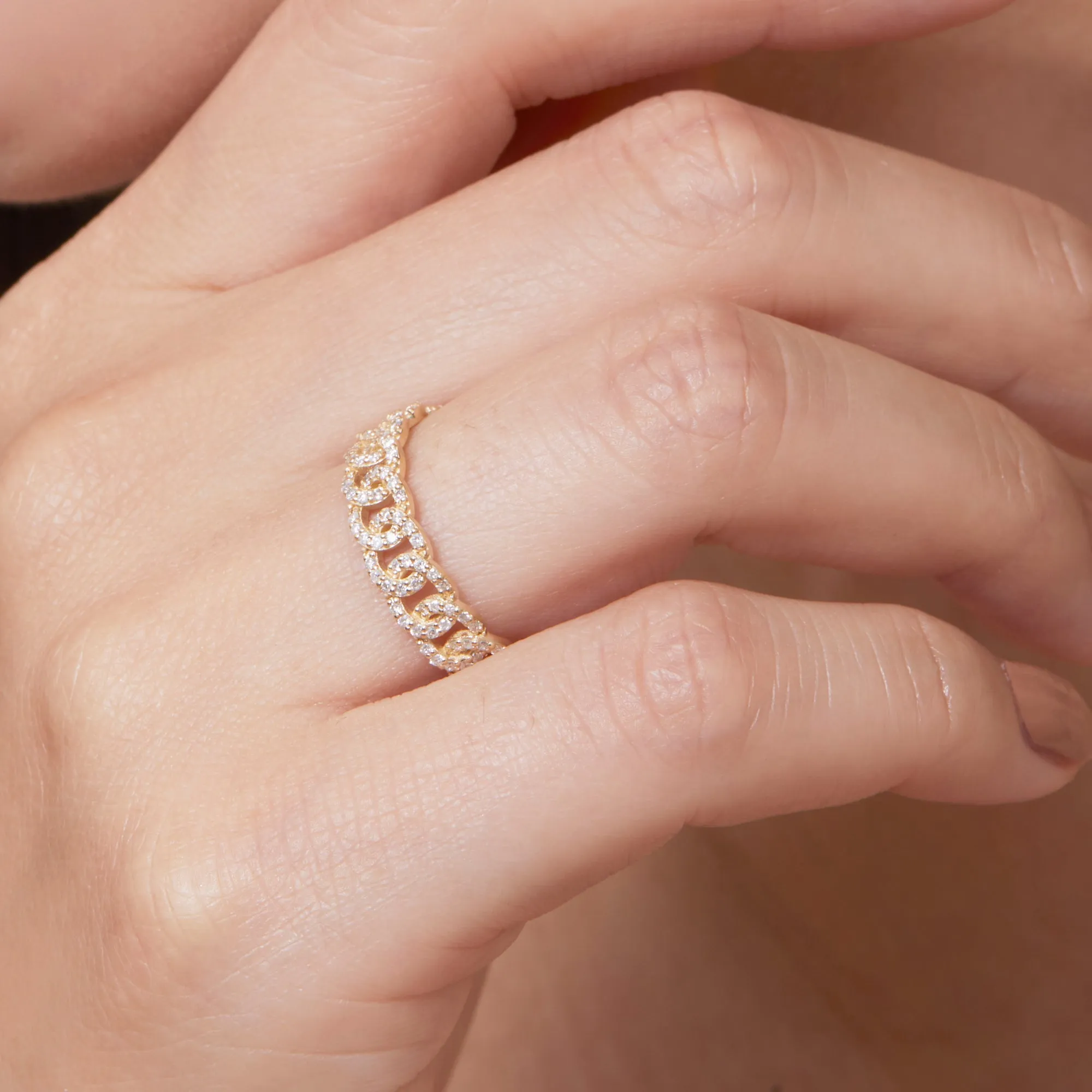 Diamond Link Chain Eternity Ring, Cleo SARAHELISE