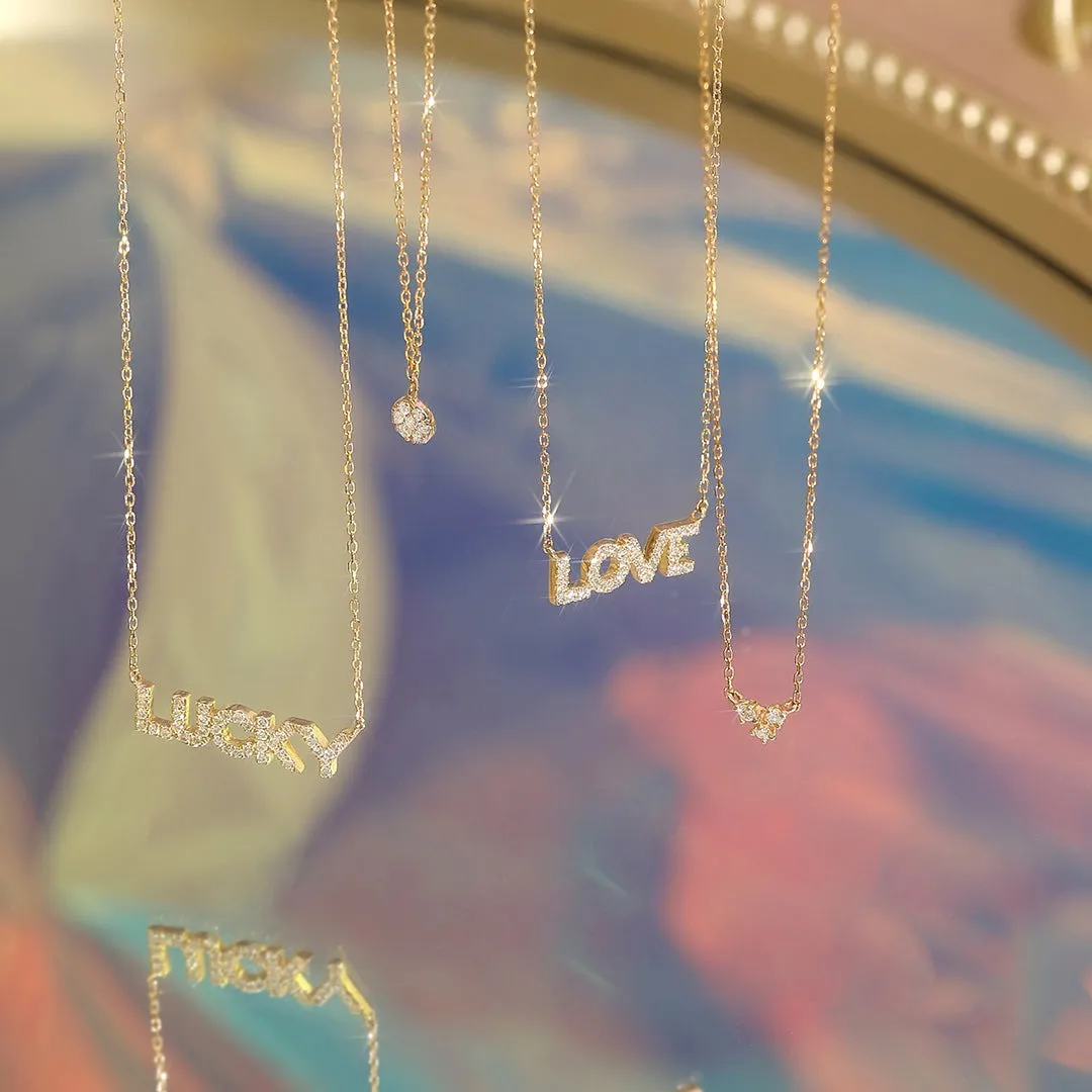 Diamond LOVE 14K Yellow Gold Necklace Croghans