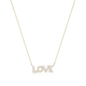 Diamond LOVE 14K Yellow Gold Necklace Croghans