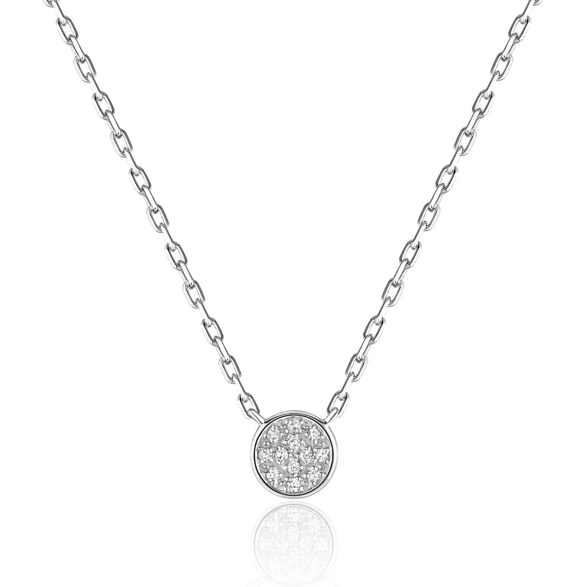 Diamond Micro Pav Round 14K Gold Necklace Croghans