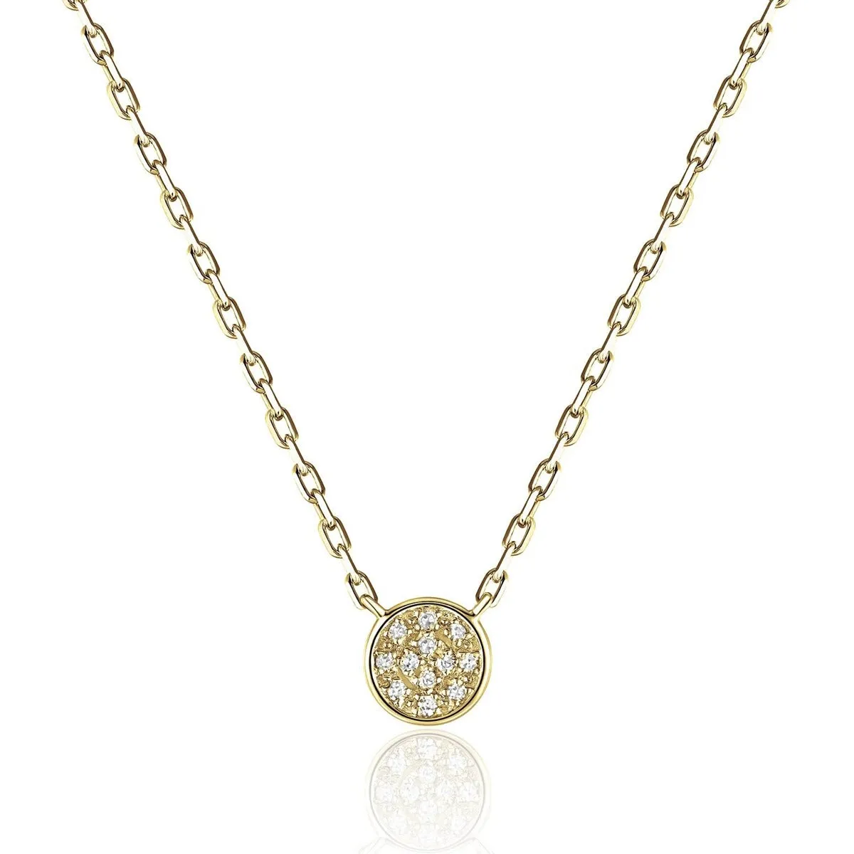 Diamond Micro Pav Round 14K Gold Necklace Croghans