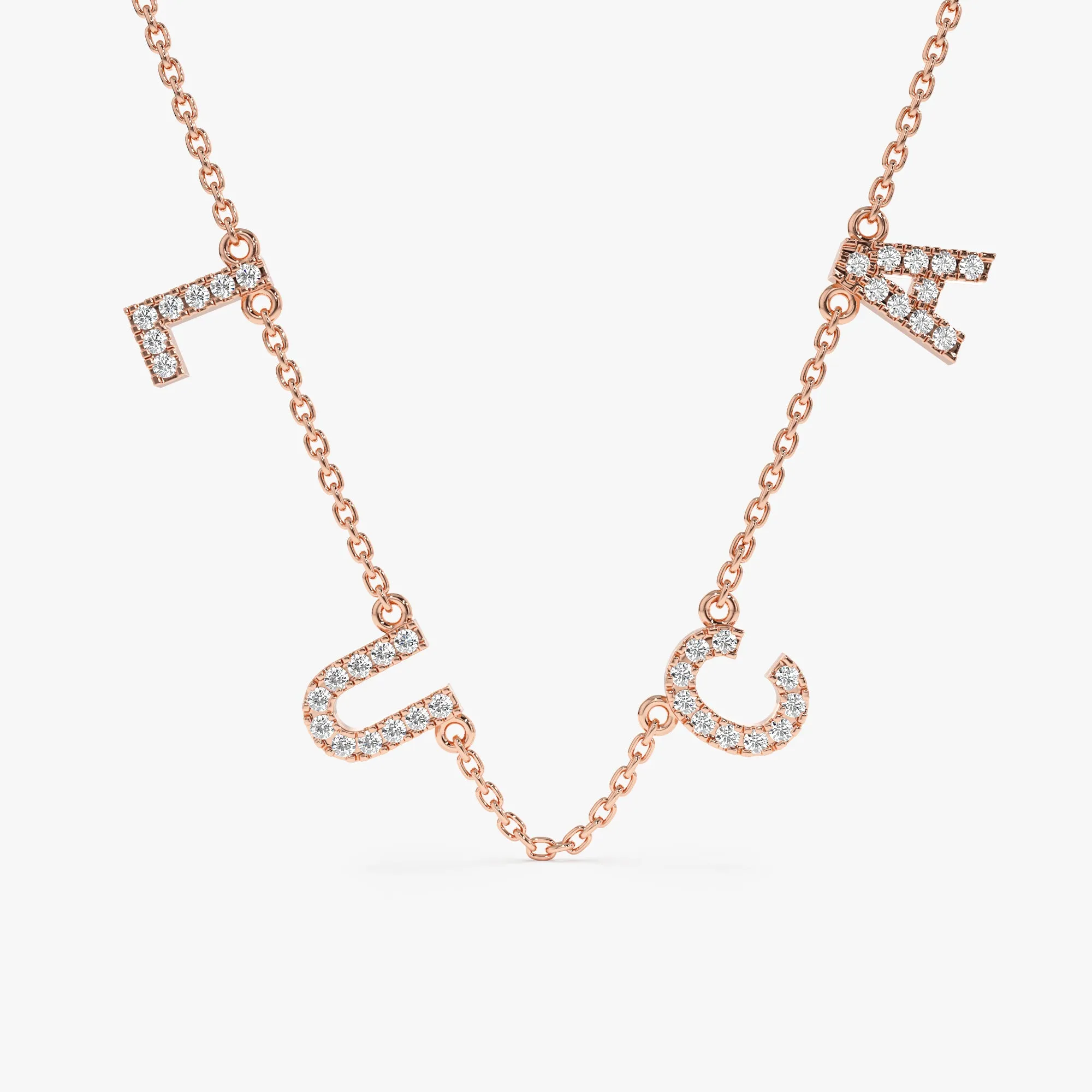 Diamond Name Station Necklace, Etta SARAHELISE