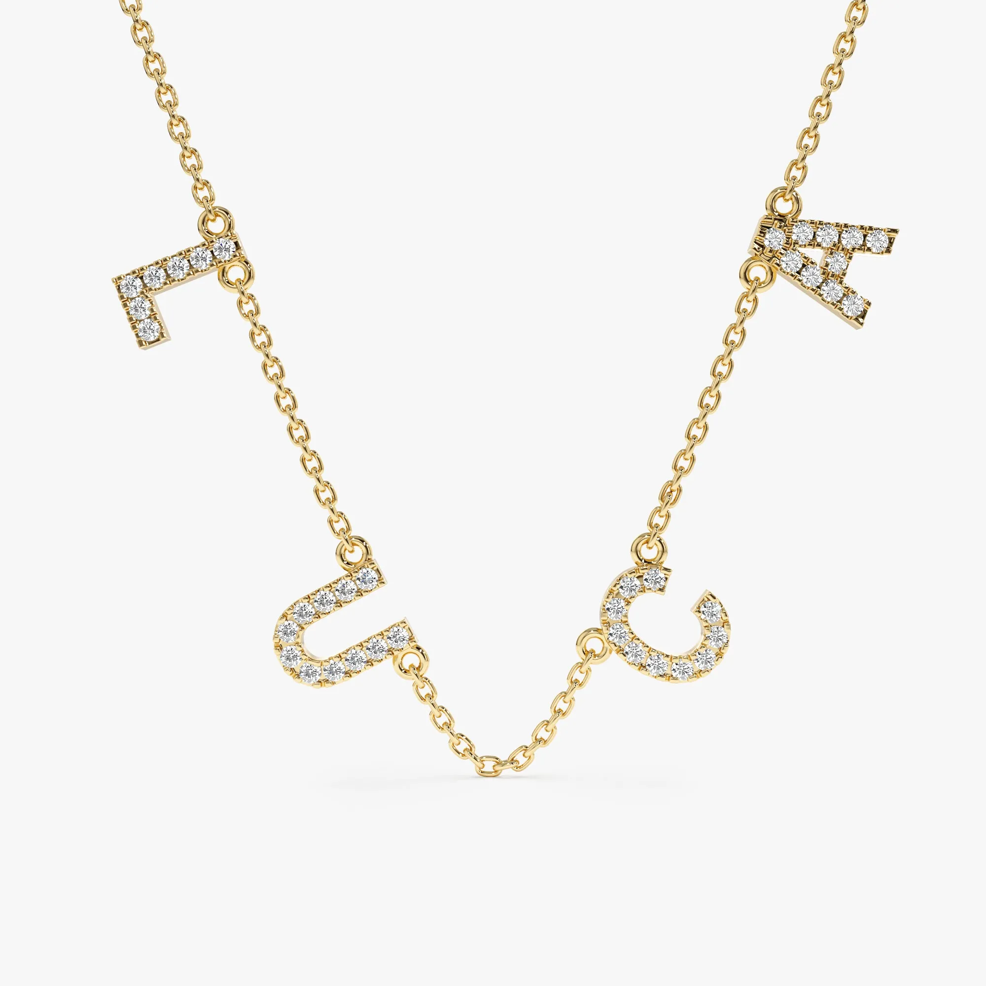 Diamond Name Station Necklace, Etta SARAHELISE