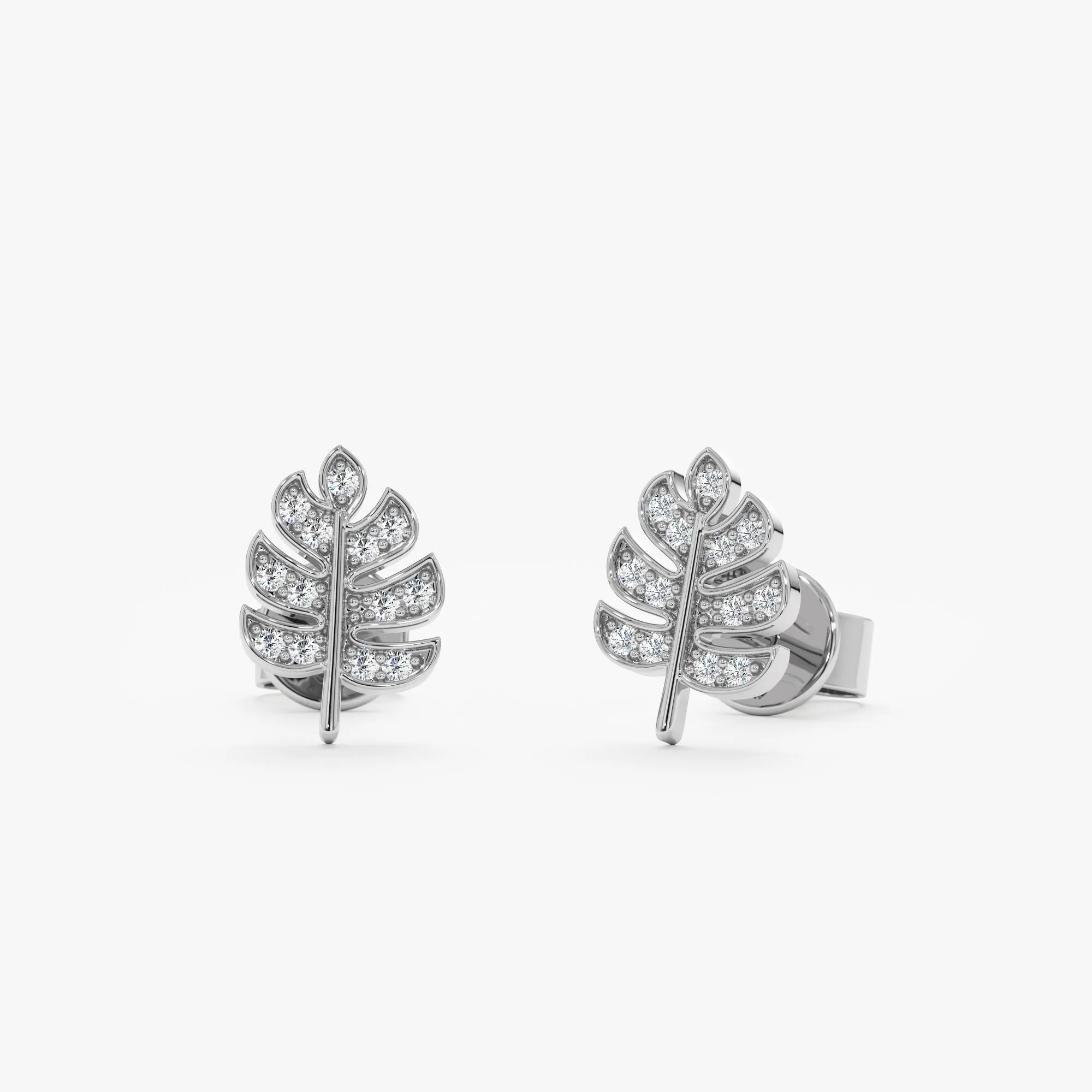 Diamond Palm Leaf Studs, Sasha SARAHELISE