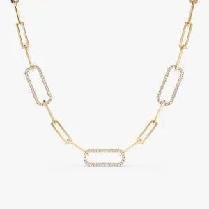 Diamond Paperclip Chain Necklace, Kori SARAHELISE