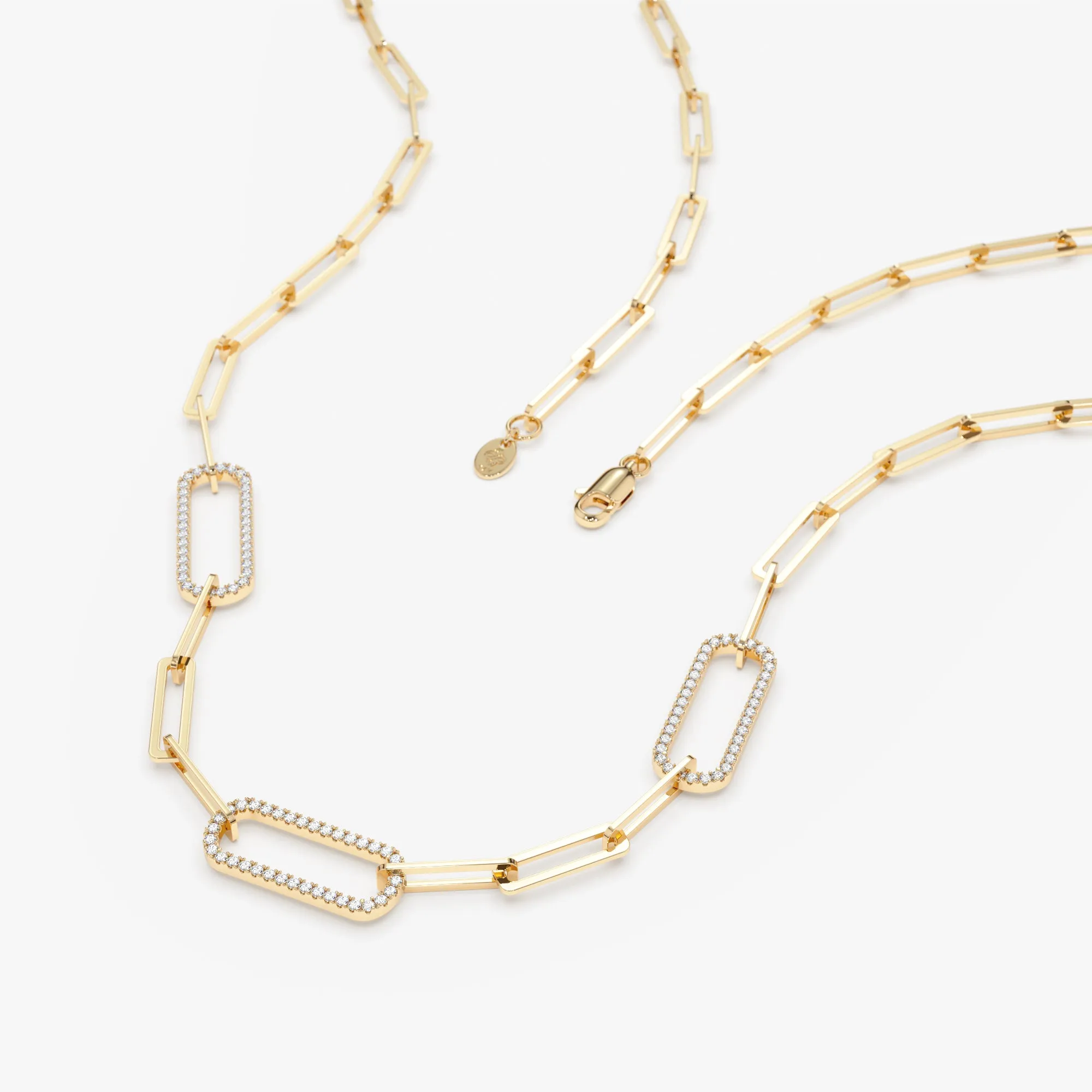 Diamond Paperclip Chain Necklace, Kori SARAHELISE