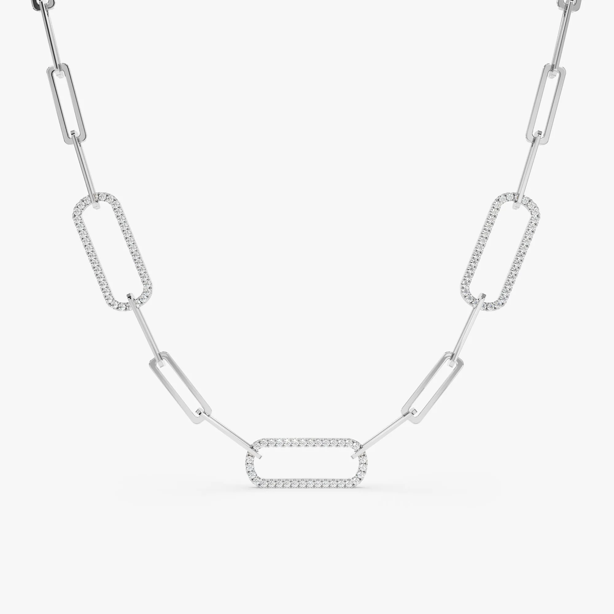 Diamond Paperclip Chain Necklace, Kori SARAHELISE