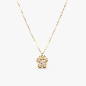 Diamond Paw Necklace, Puppy SARAHELISE