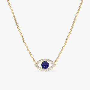 Diamond Sapphire Evil Eye Necklace, Paisley SARAHELISE