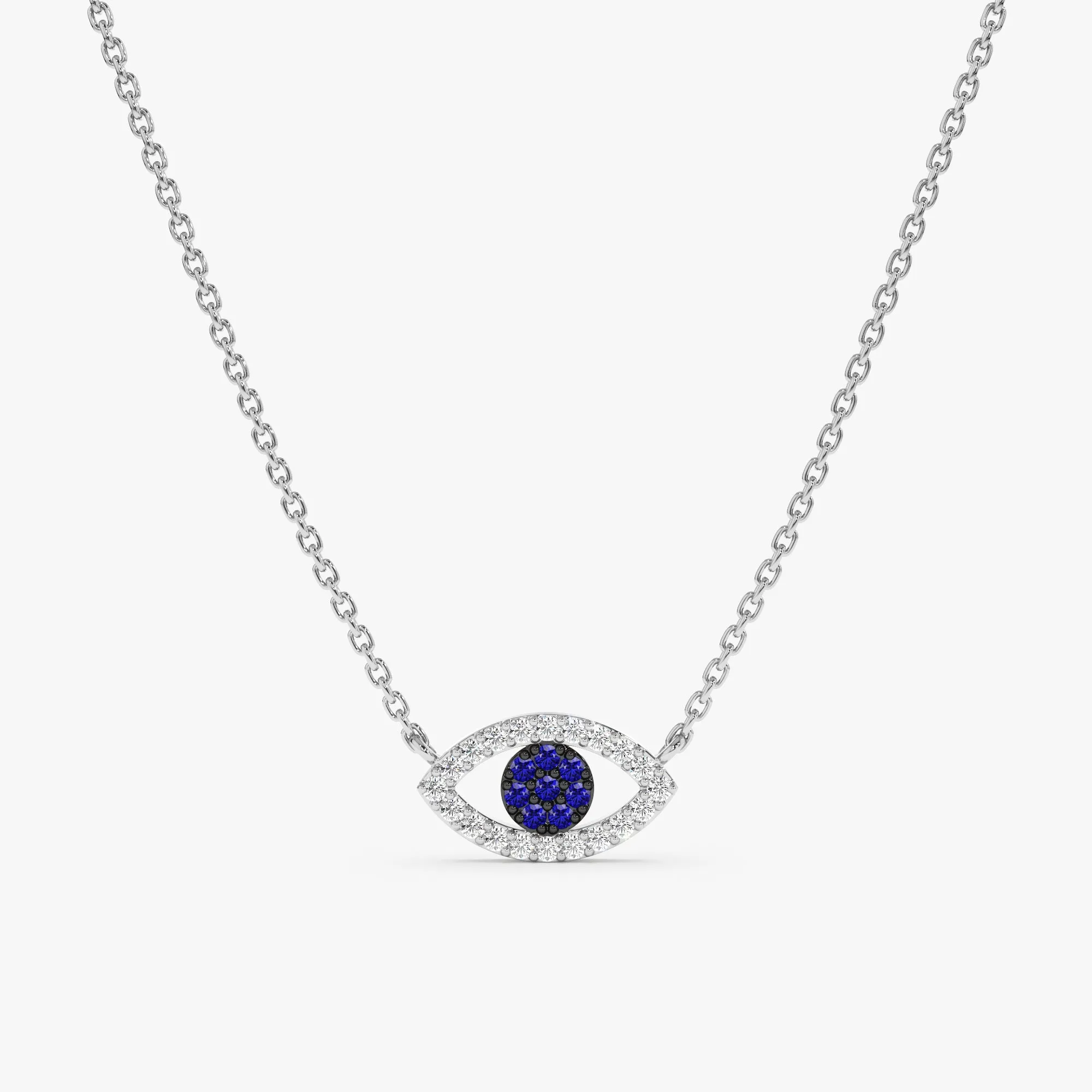 Diamond Sapphire Evil Eye Necklace, Paisley SARAHELISE
