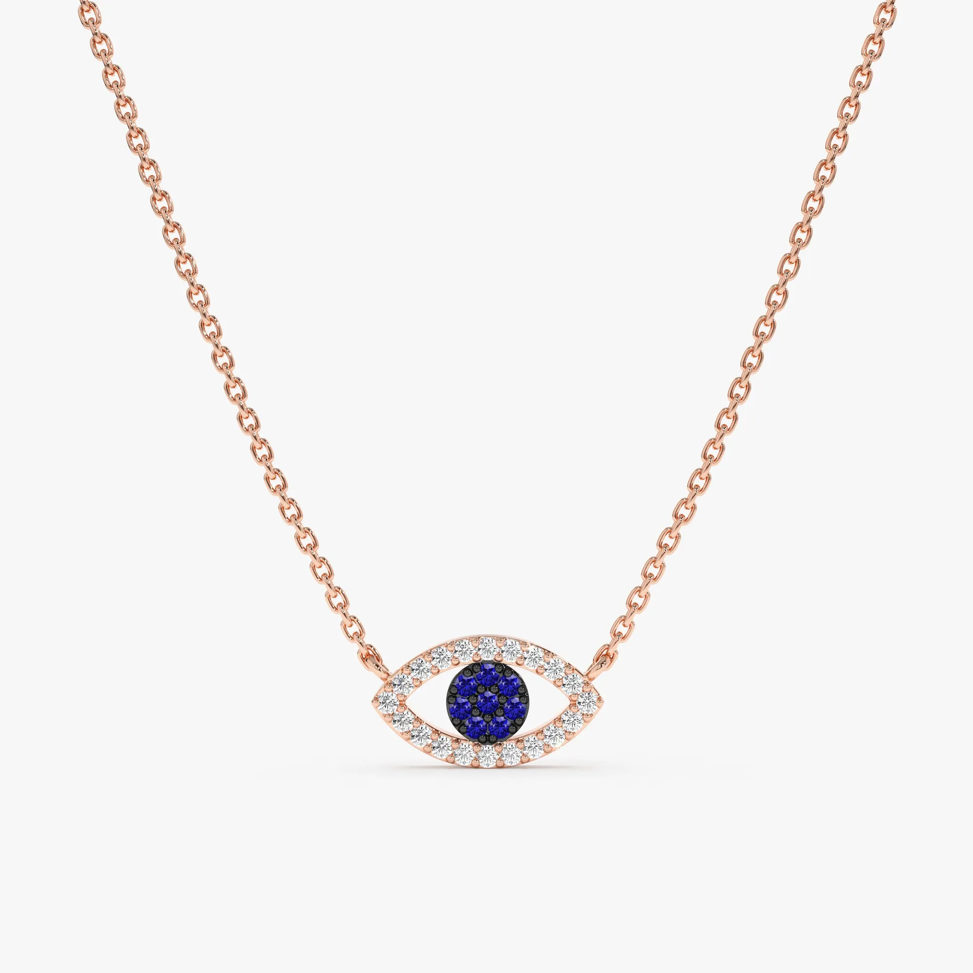 Diamond Sapphire Evil Eye Necklace, Paisley SARAHELISE