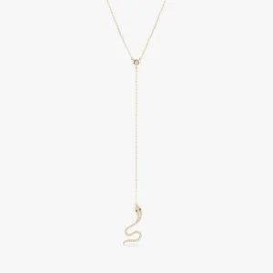 Diamond Snake Lariat Necklace, Bora SARAHELISE