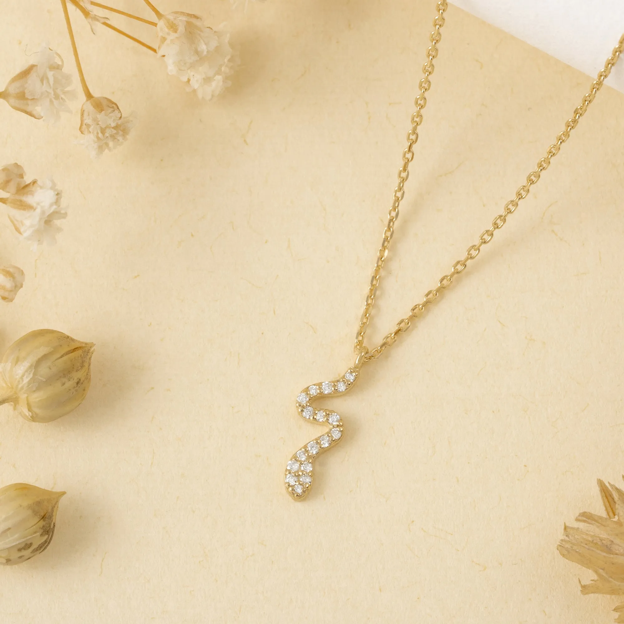 Diamond Snake Necklace, Serpe SARAHELISE