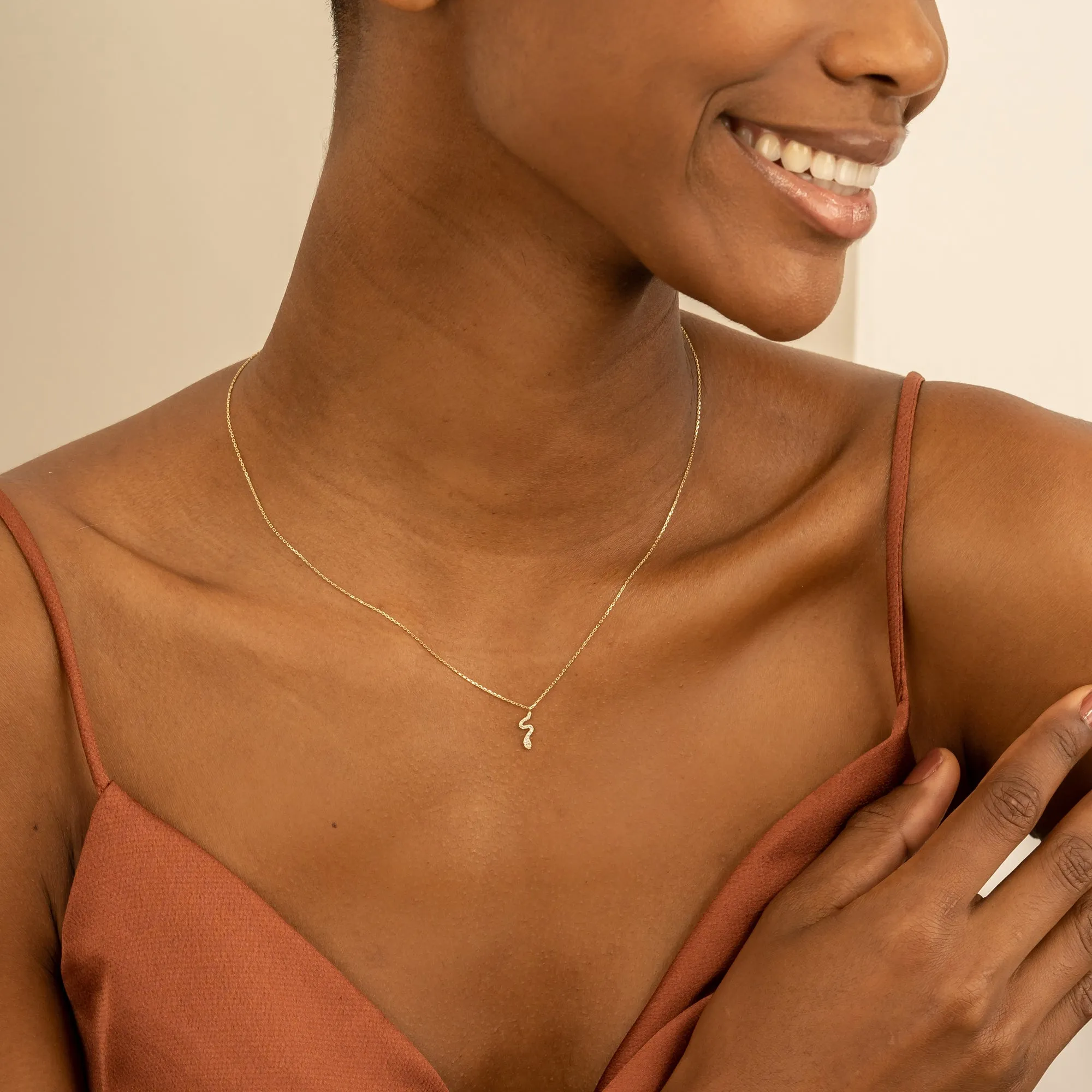 Diamond Snake Necklace, Serpe SARAHELISE