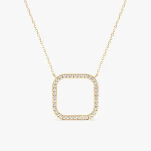 Diamond Square Pendant Necklace, Oaklyn SARAHELISE