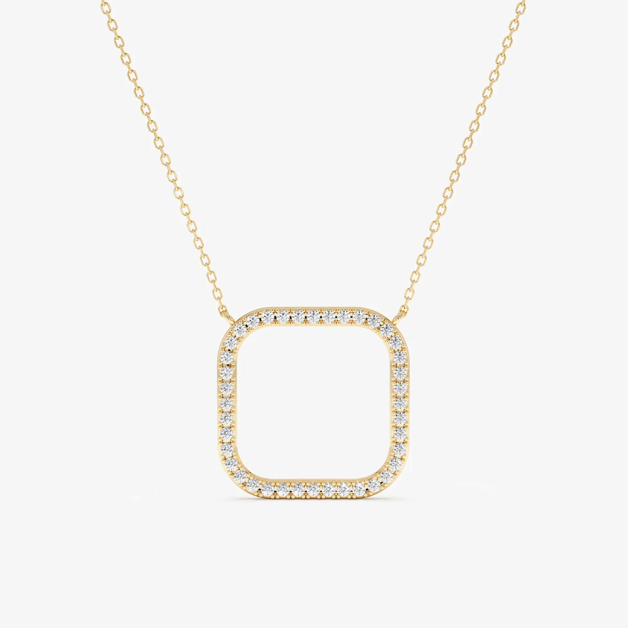 Diamond Square Pendant Necklace, Oaklyn SARAHELISE