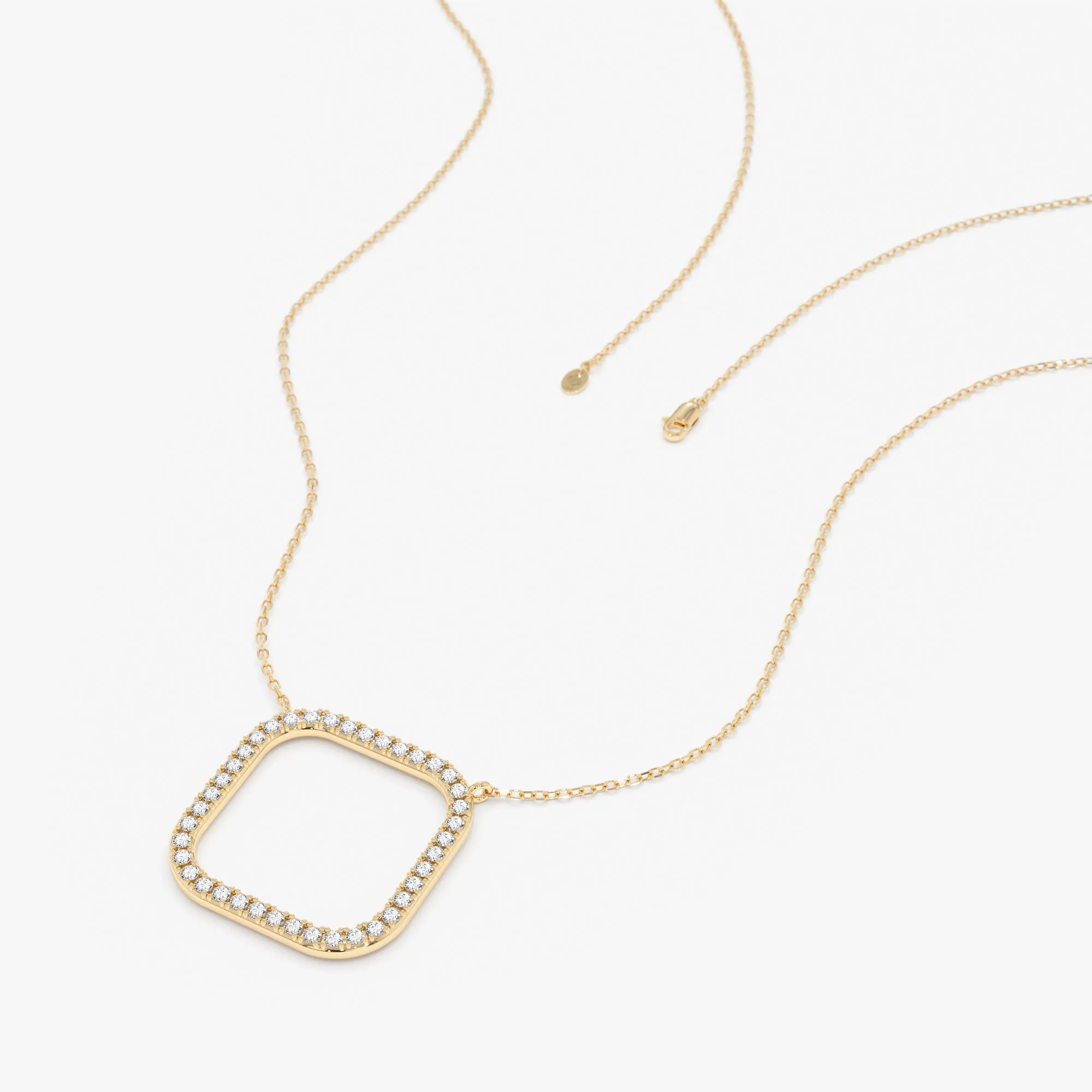 Diamond Square Pendant Necklace, Oaklyn SARAHELISE