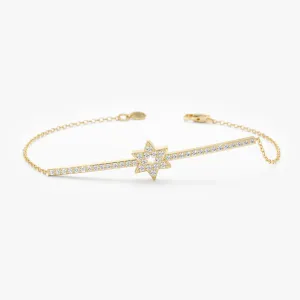 Diamond Star of David Bar Bracelet, Sarai SARAHELISE