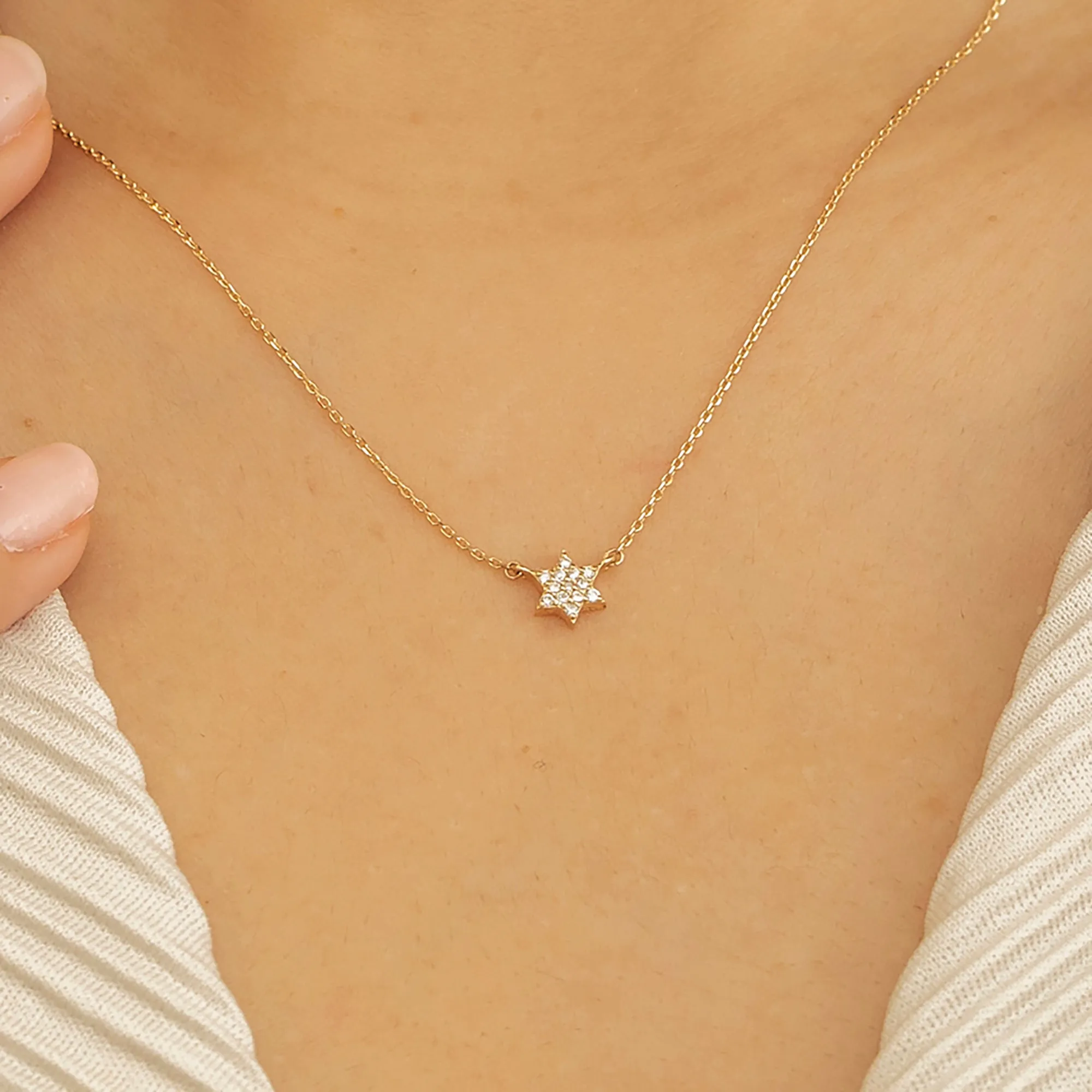 Diamond Star of David Necklace, Shlomit SARAHELISE