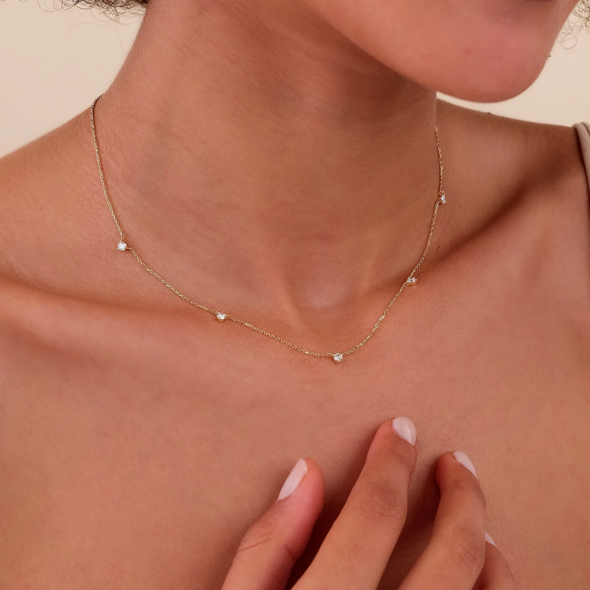 Diamond Station Necklace, Greer SARAHELISE