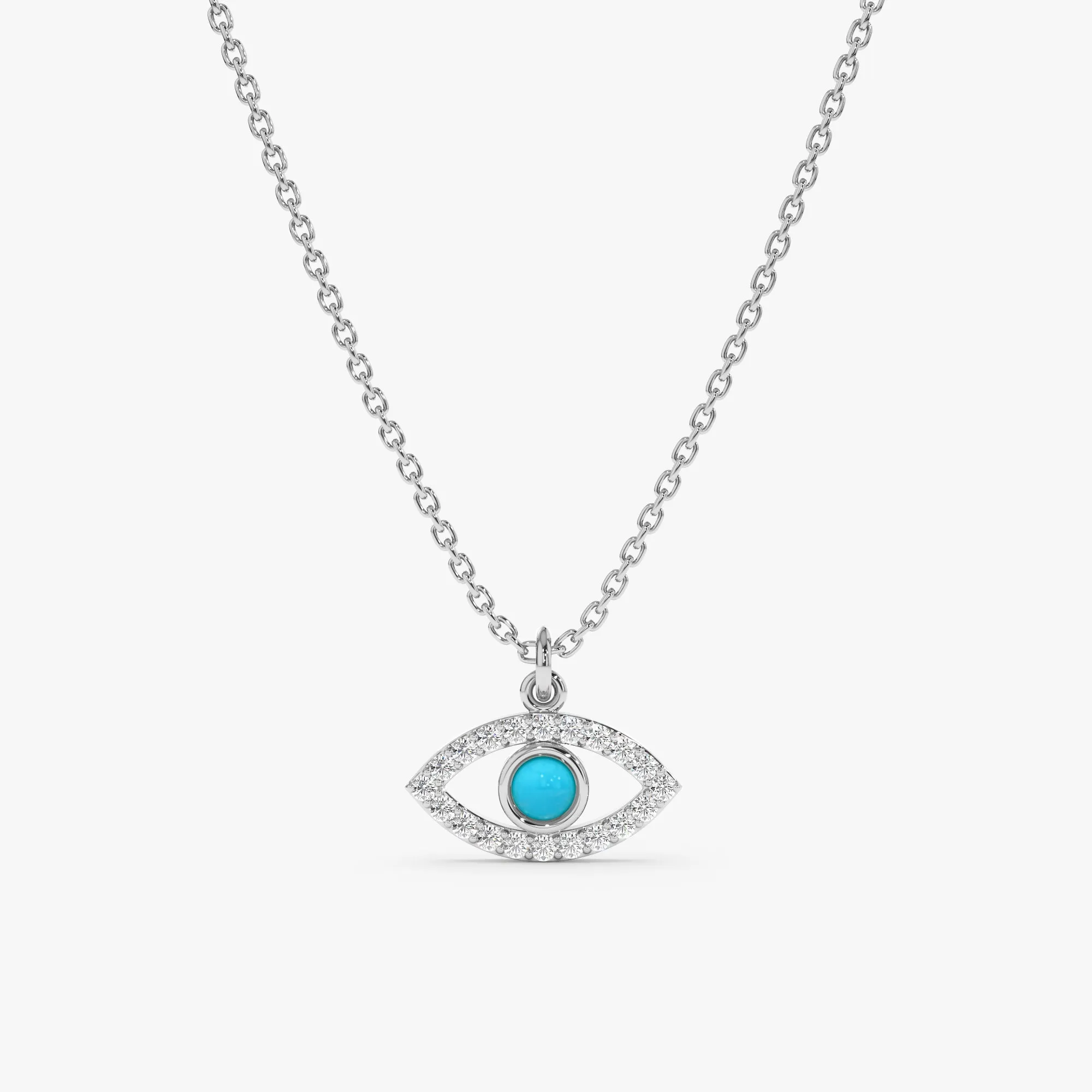 Diamonds & Turquoise Eye Necklace, Sansa SARAHELISE