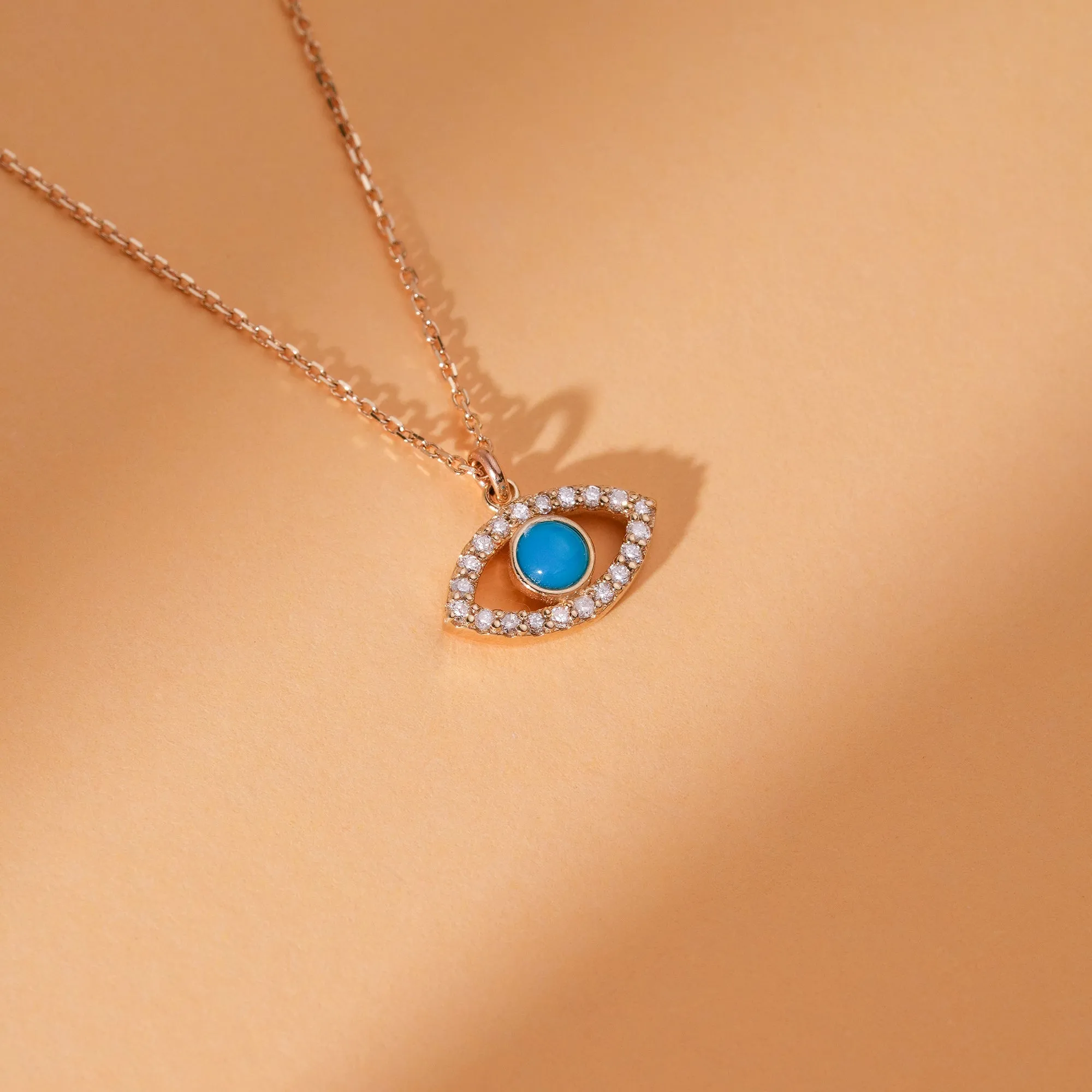 Diamonds & Turquoise Eye Necklace, Sansa SARAHELISE
