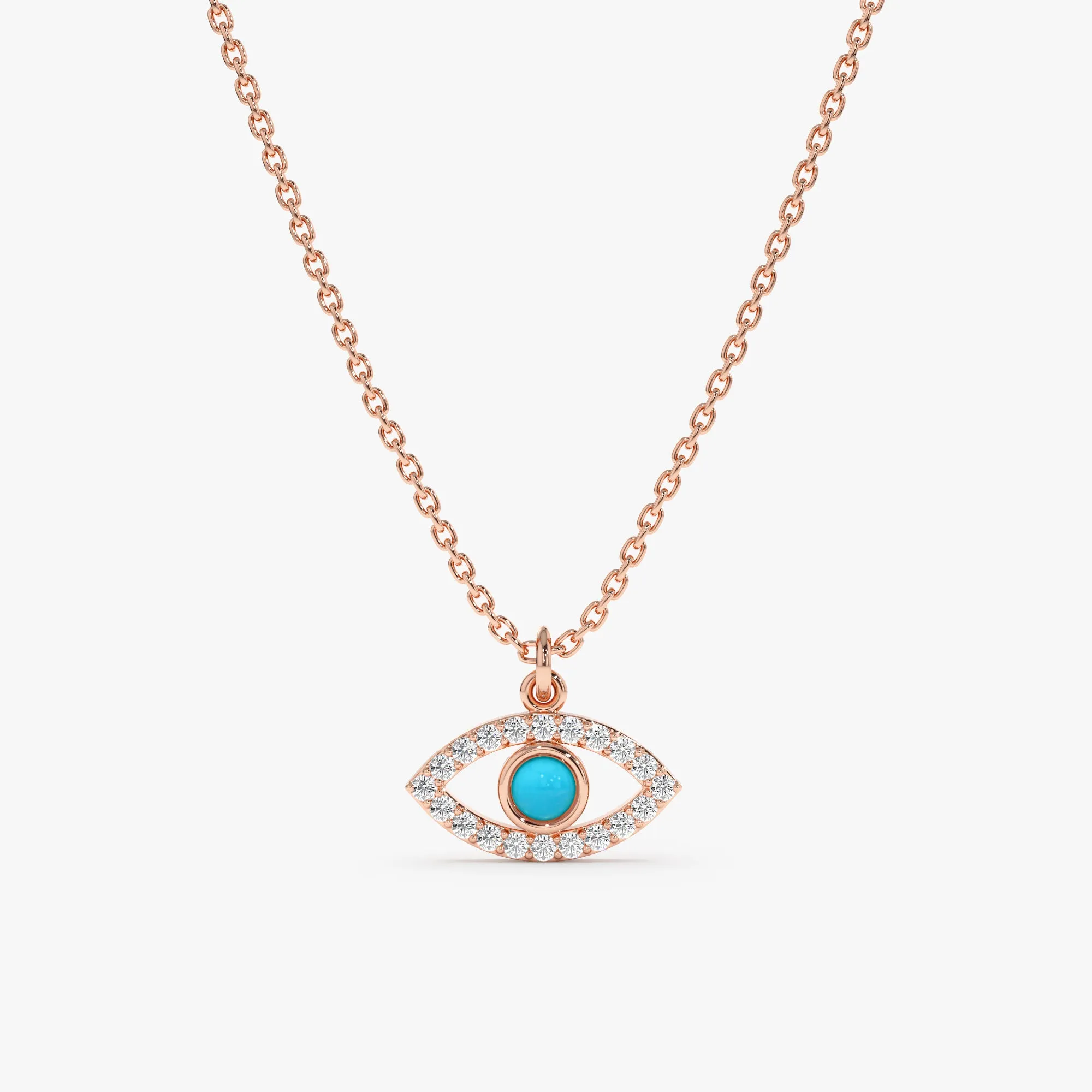Diamonds & Turquoise Eye Necklace, Sansa SARAHELISE