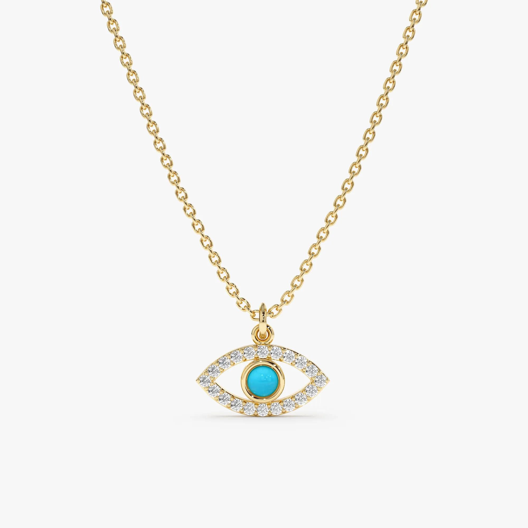 Diamonds & Turquoise Eye Necklace, Sansa SARAHELISE