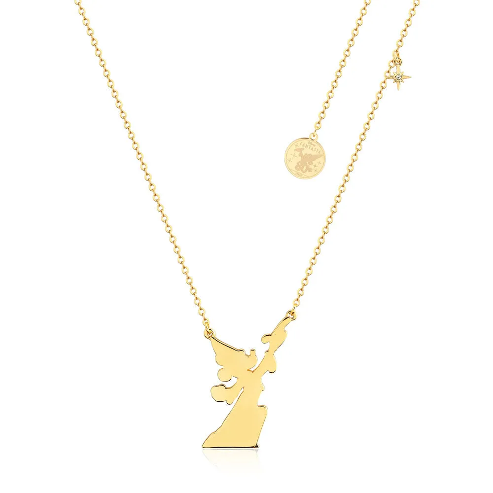 Disney Fantasia Gold Plated Mickey Reach For The Stars Pendant On 45 7cm Chain Shiels
