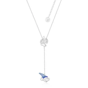 Disney Fantasia White Gold Plated Sorcerer's Mickey Lariat Pendant On 45 7cm Chain Shiels