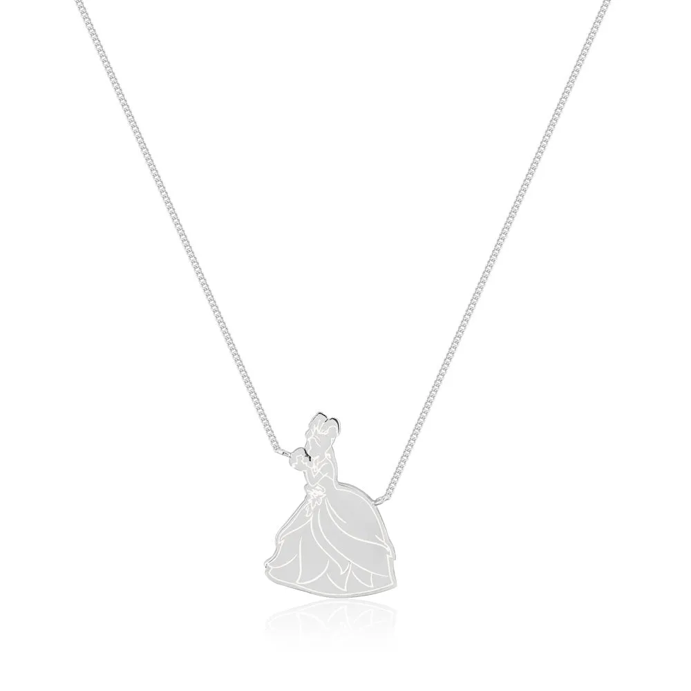 Disney Princess And The Frog Rhodium Plated Tiana Pendant On 40cm Chain Shiels