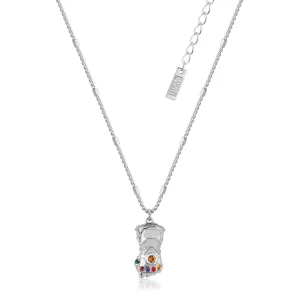 Disney Stainless Steel 14ct White Gold Plated Infinity Gauntlet Pendant On 45cm Chain Shiels