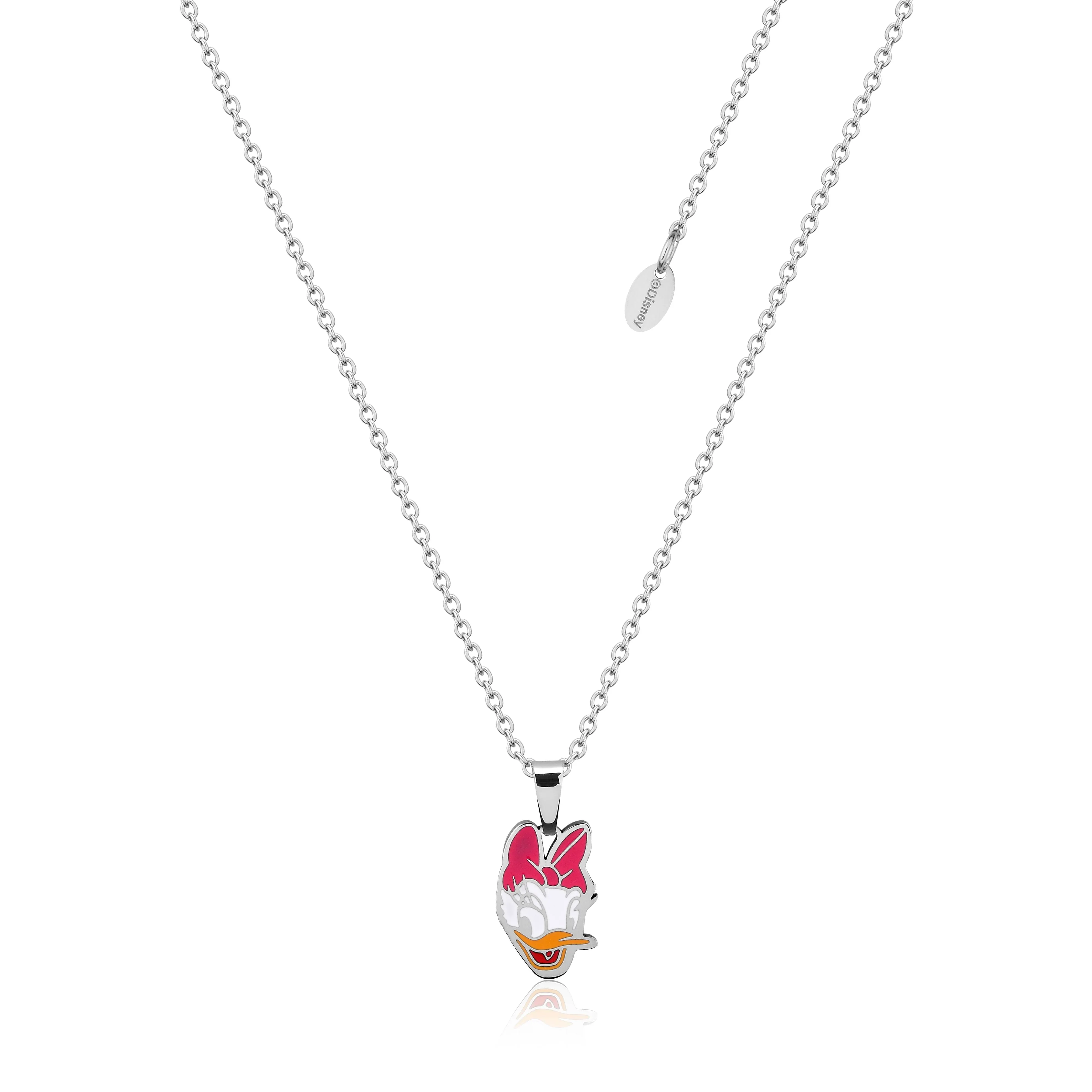 DISNEY Stainless Steel 47cm Animated Daisy Duck Pendant on Chain Shiels