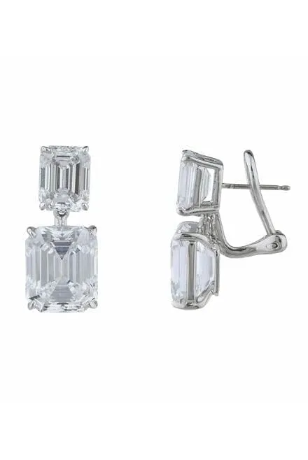 Double Emerald Cut Earrings