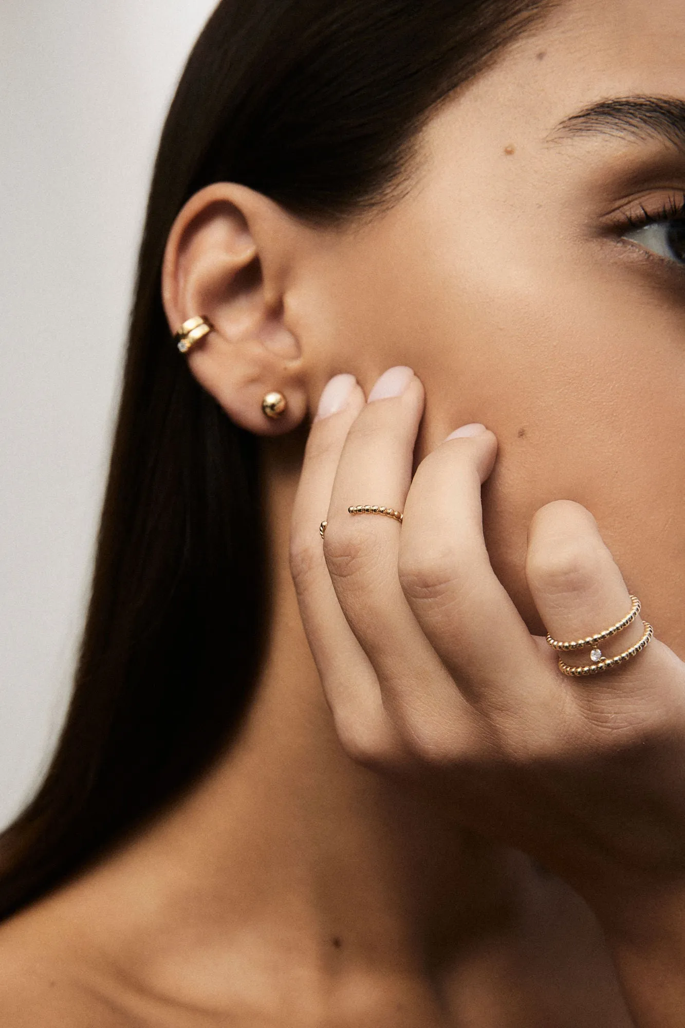 Double Nude 18K Whitegold Ring w. Lab-Grown Diamond