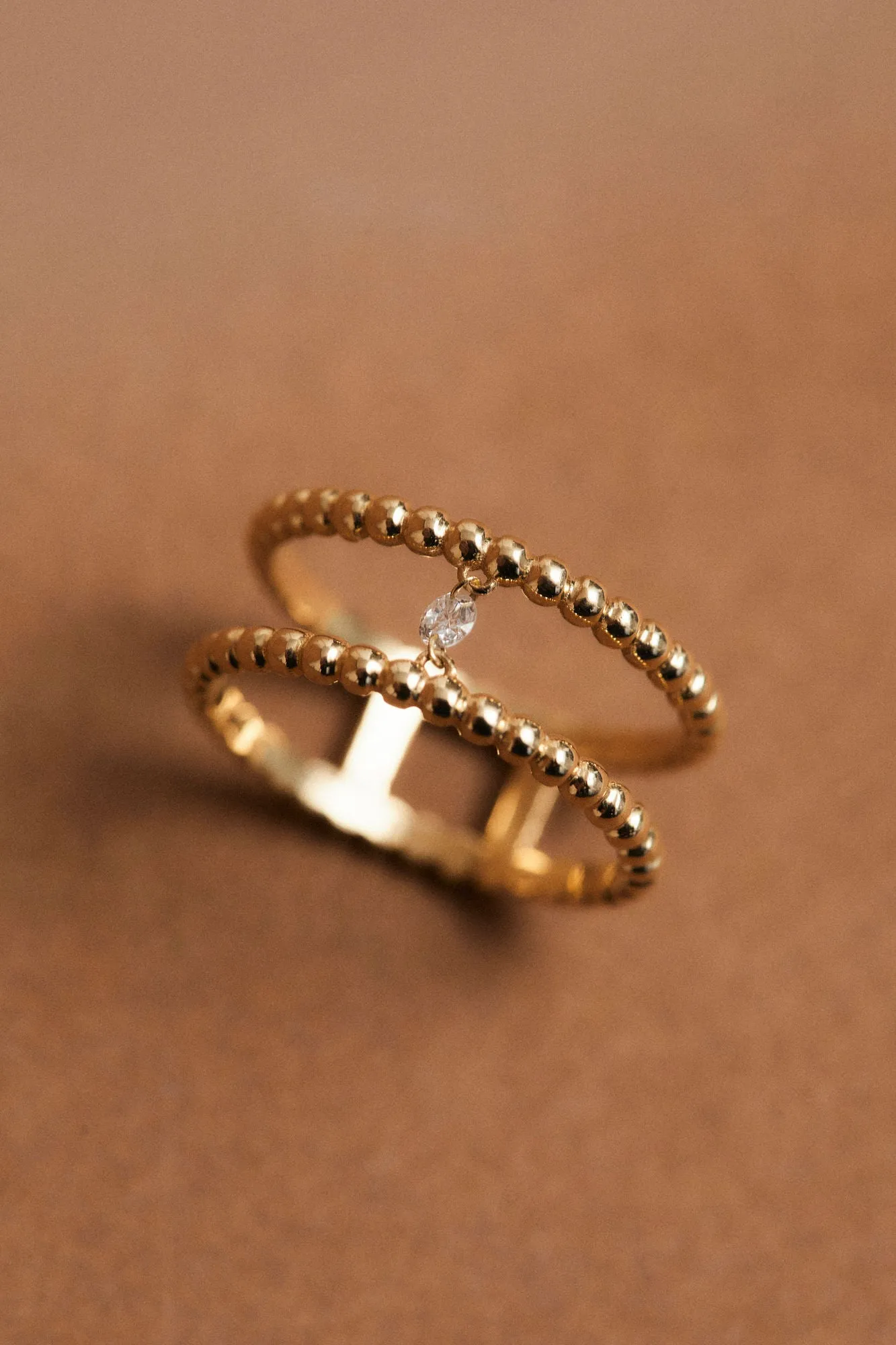 Double Nude 18K Whitegold Ring w. Lab-Grown Diamond