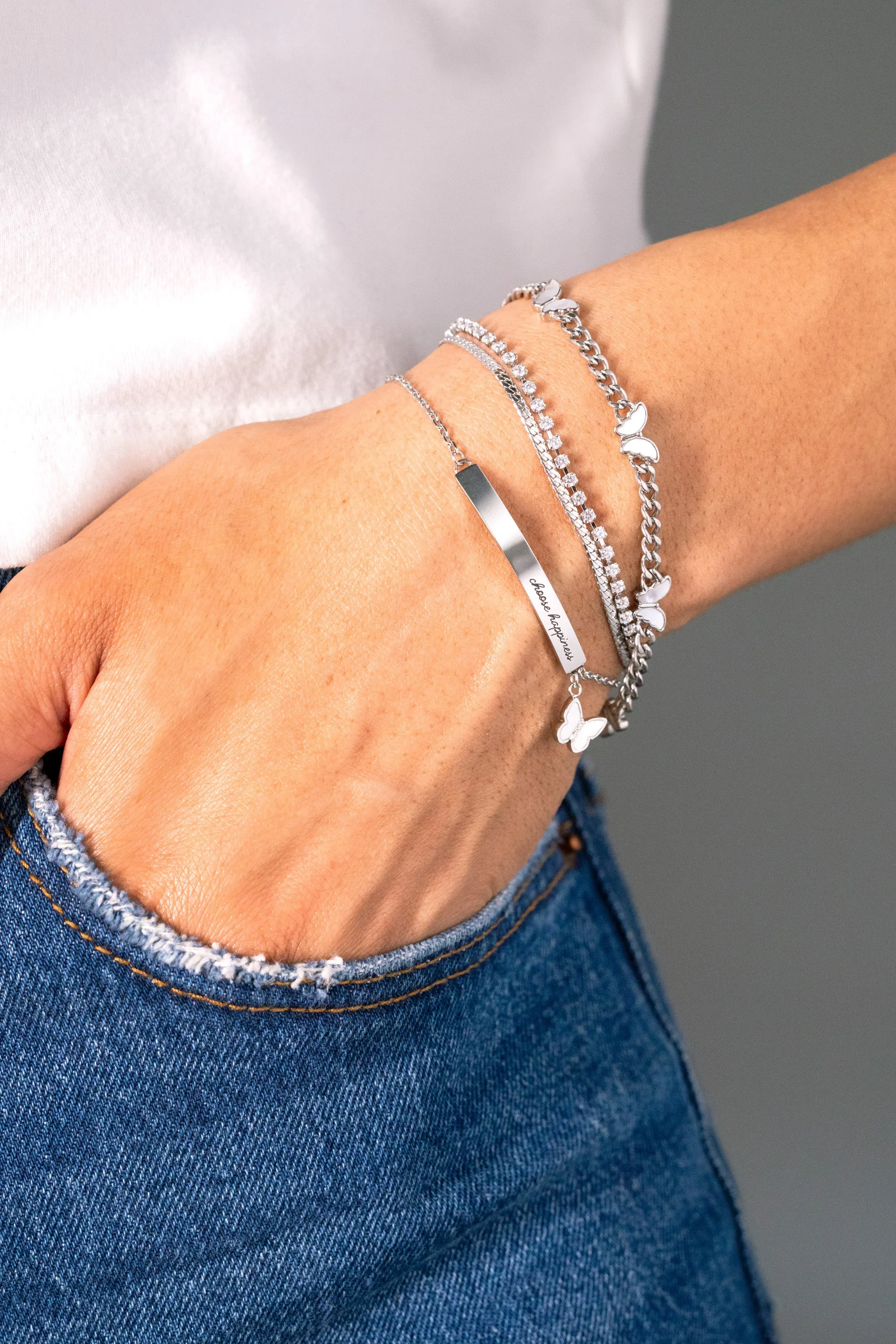 Double Strand Crystal Tennis Chain Bracelet