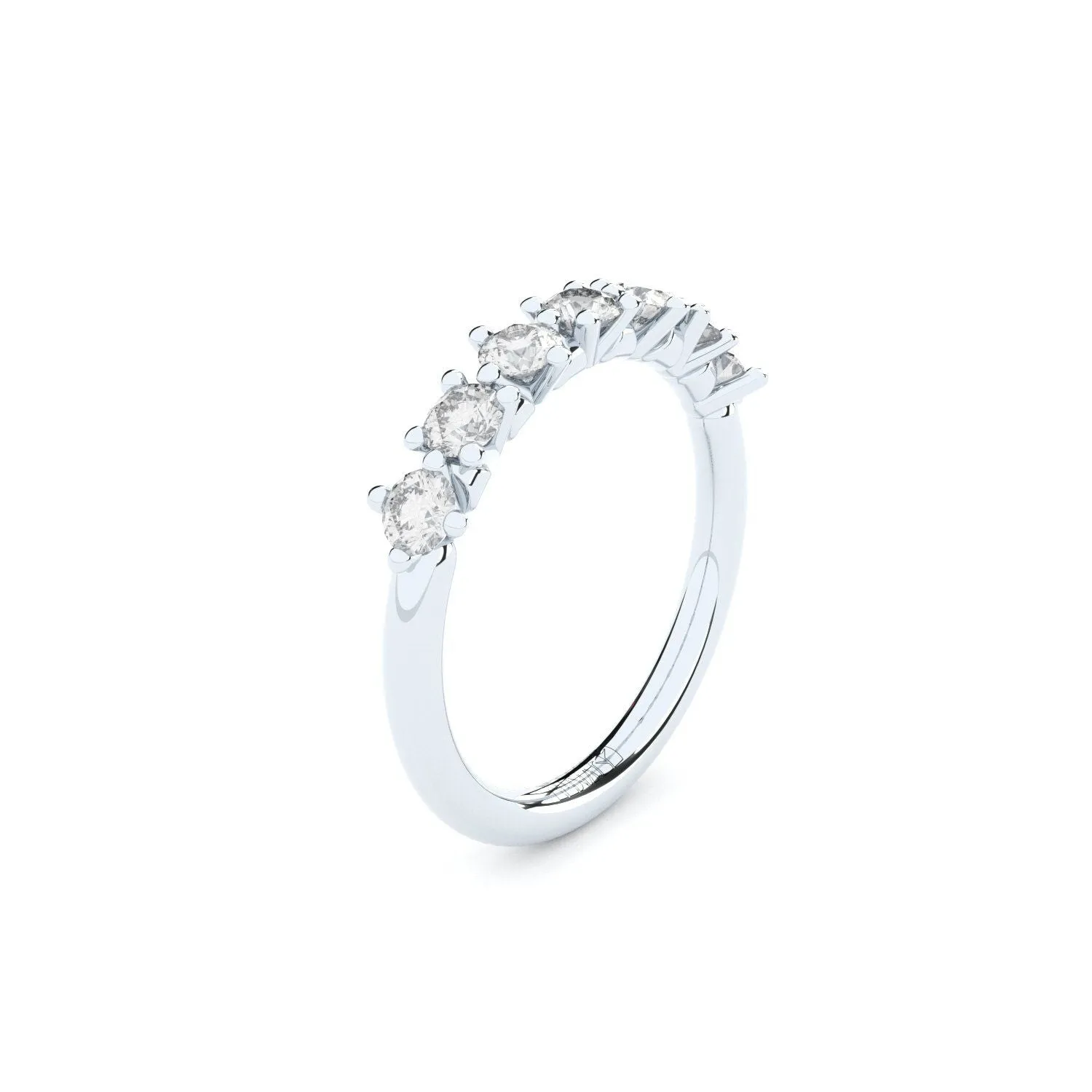 Duo Half Eternity 14K Whitegold Ring w. Lab-Grown Diamonds