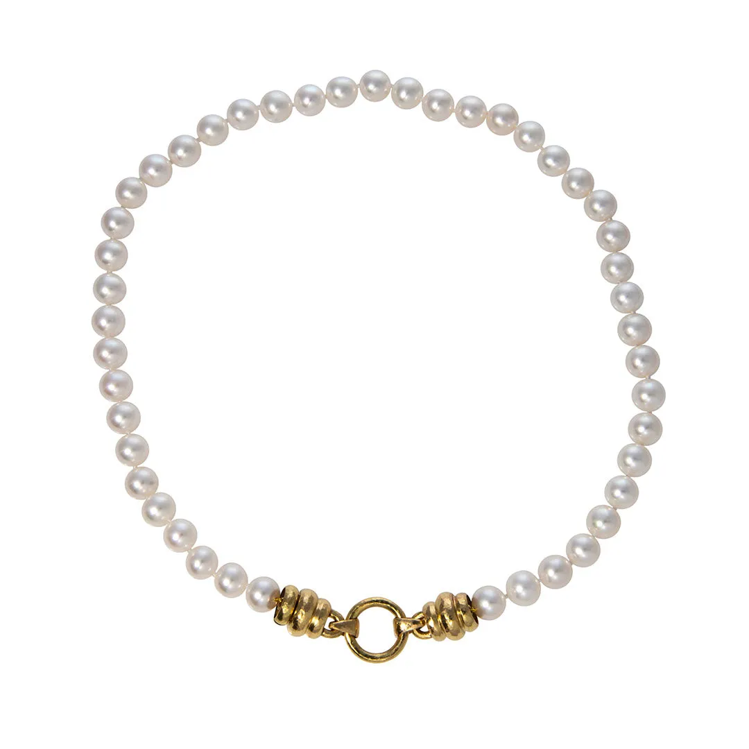Elizabeth Locke Freshwater Pearl Martin Clasp Necklace 17 Croghans