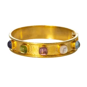 Elizabeth Locke Narrow Flat Tutti Frutti Bangle